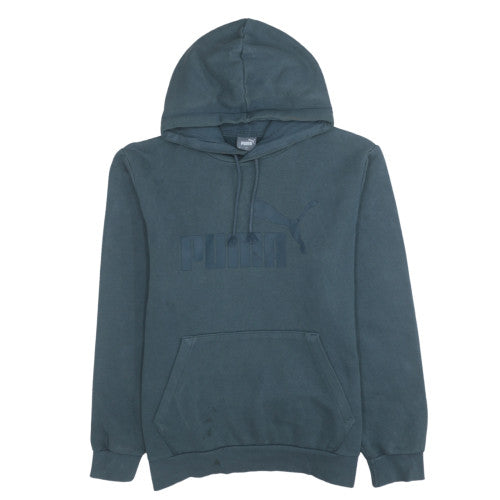 Puma Men's Blue Pullover Hoodie Small Fleece Logo Sweatshirt