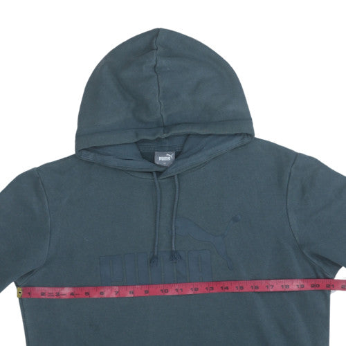 Puma Men's Blue Pullover Hoodie Small Fleece Logo Sweatshirt