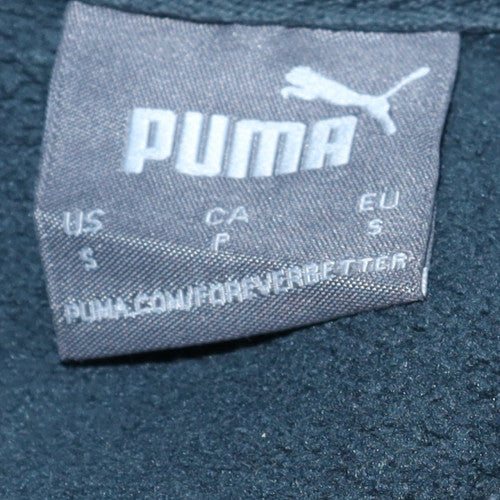 Puma Men's Blue Pullover Hoodie Small Fleece Logo Sweatshirt