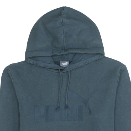 Puma Men's Blue Pullover Hoodie Small Fleece Logo Sweatshirt