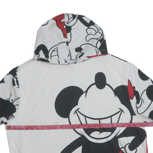 Disney 100 George Womens White Mickey Mouse Hoodie XL Pullover Fleece