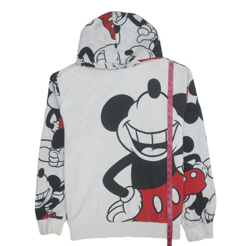 Disney 100 George Womens White Mickey Mouse Hoodie XL Pullover Fleece