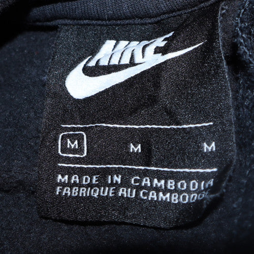 Nike Womens Black Pullover Hoodie Medium All Over Logo Print