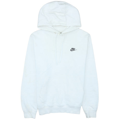 Nike Mens White Pullover Hoodie Small Regular Fit Fleece