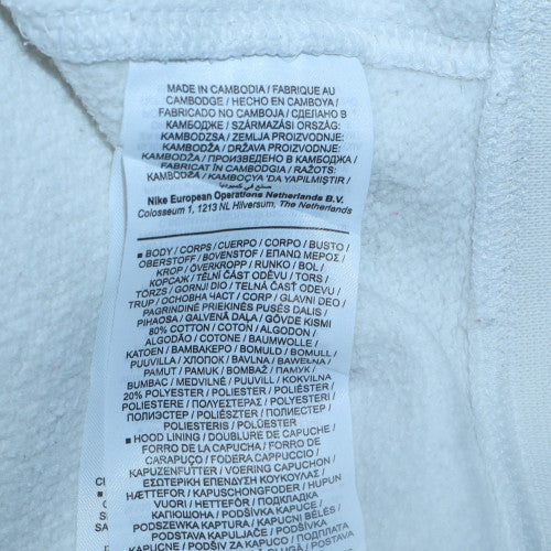 Nike Mens White Pullover Hoodie Small Regular Fit Fleece