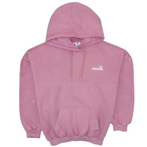 Adidas Women Pink Pullover Hoodie Size 10 Relaxed Fit Sweatshirt