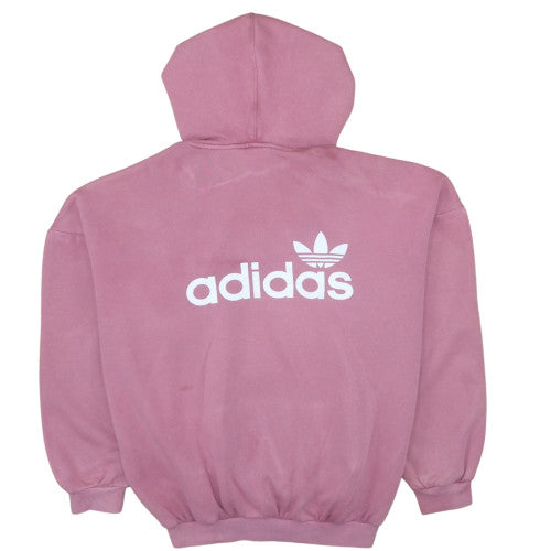 Adidas Women Pink Pullover Hoodie Size 10 Relaxed Fit Sweatshirt
