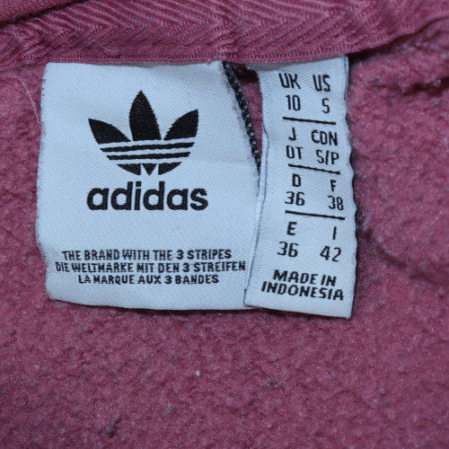Adidas Women Pink Pullover Hoodie Size 10 Relaxed Fit Sweatshirt