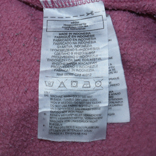 Adidas Women Pink Pullover Hoodie Size 10 Relaxed Fit Sweatshirt