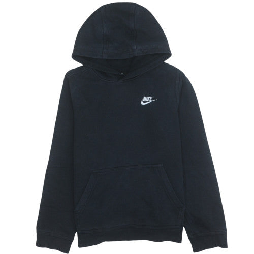 Nike Boys Black Pullover Hoodie L 14 Years Fleece Logo Sweatshirt