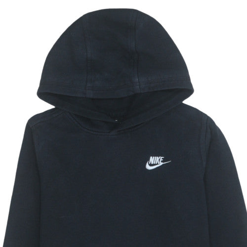 Nike Boys Black Pullover Hoodie L 14 Years Fleece Logo Sweatshirt