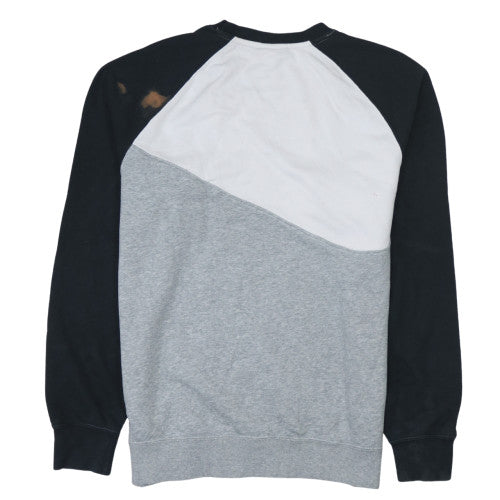 Nike Men's Grey Black Logo Crew Neck Pullover Sweatshirt M