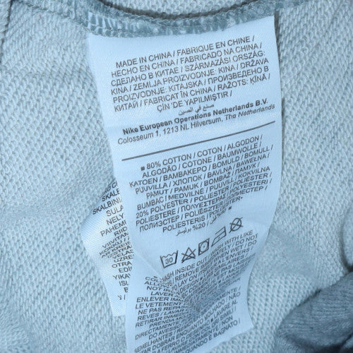 Nike Men's Grey Black Logo Crew Neck Pullover Sweatshirt M