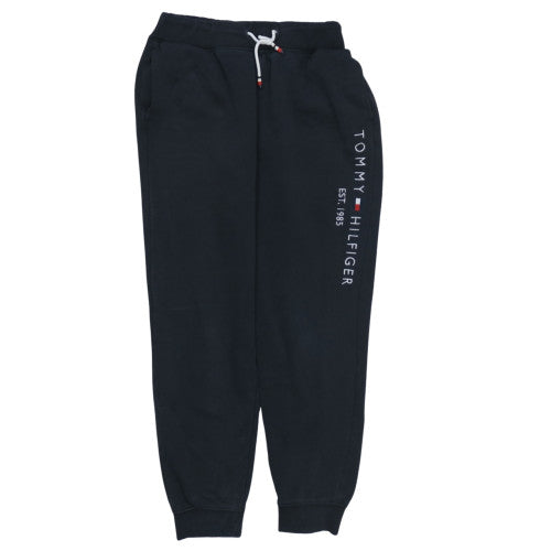 Tommy Hilfiger Boys Black Jogger Trousers Size 176 Fleece Lined Sweatpants