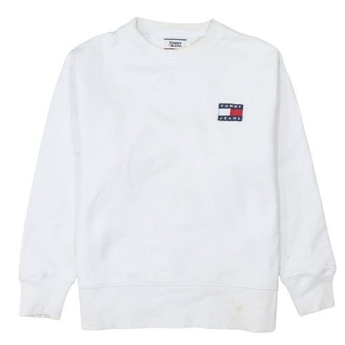 Tommy Jeans Men's White M Crew Neck Pullover Sweatshirt
