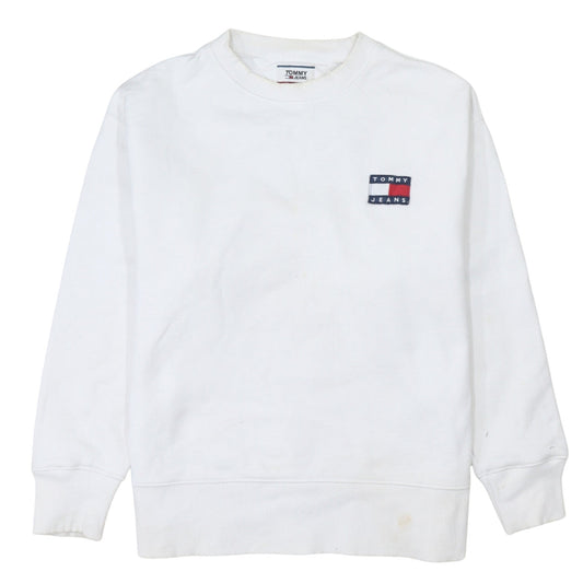 Tommy Jeans Men's White M Crew Neck Pullover Sweatshirt