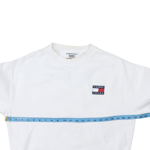 Tommy Jeans Men's White M Crew Neck Pullover Sweatshirt