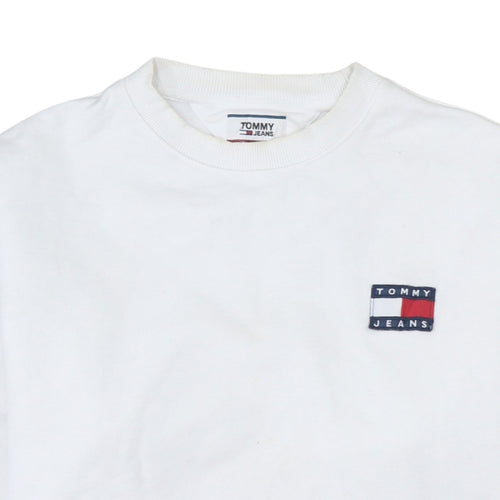 Tommy Jeans Men's White M Crew Neck Pullover Sweatshirt