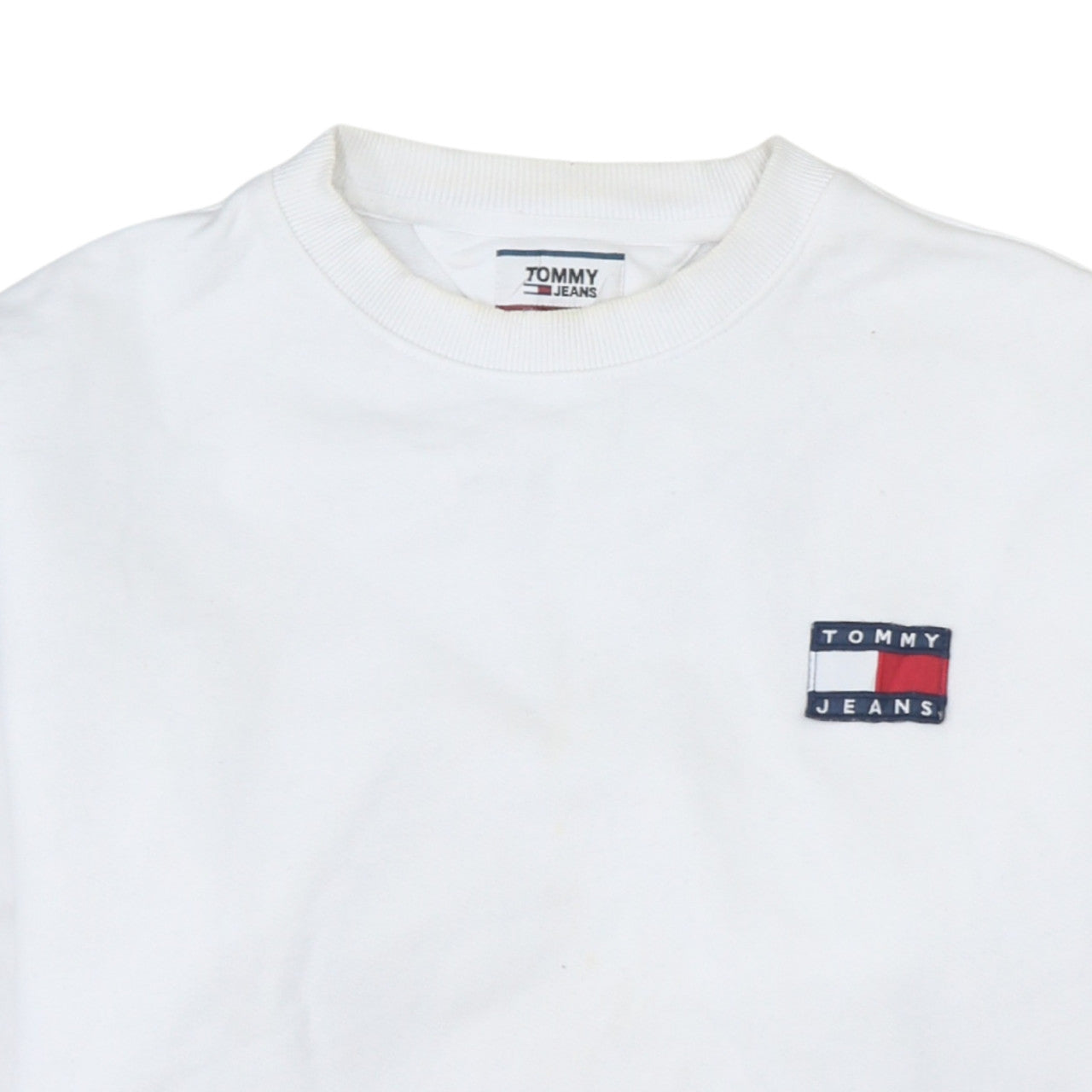 Tommy Jeans Men's White M Crew Neck Pullover Sweatshirt