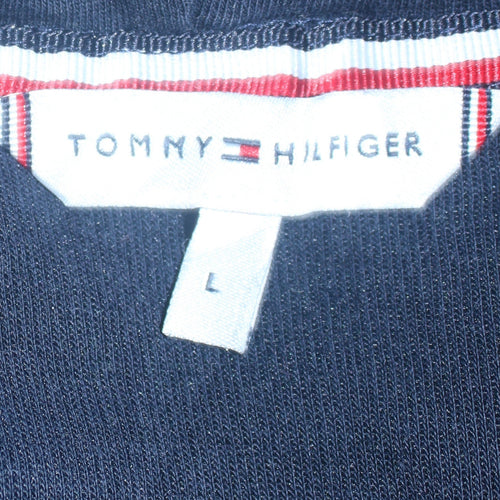 Tommy Hilfiger Men's Blue Full Zip Hoodie Size L Classic Logo