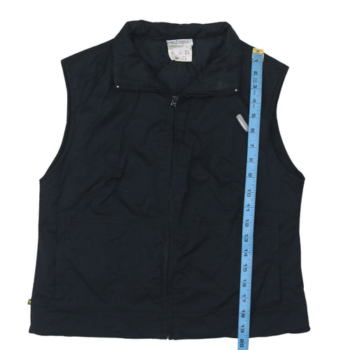 Reebok Women's Black Size 10 Sleeveless Zip Waistcoat Bodywarmer