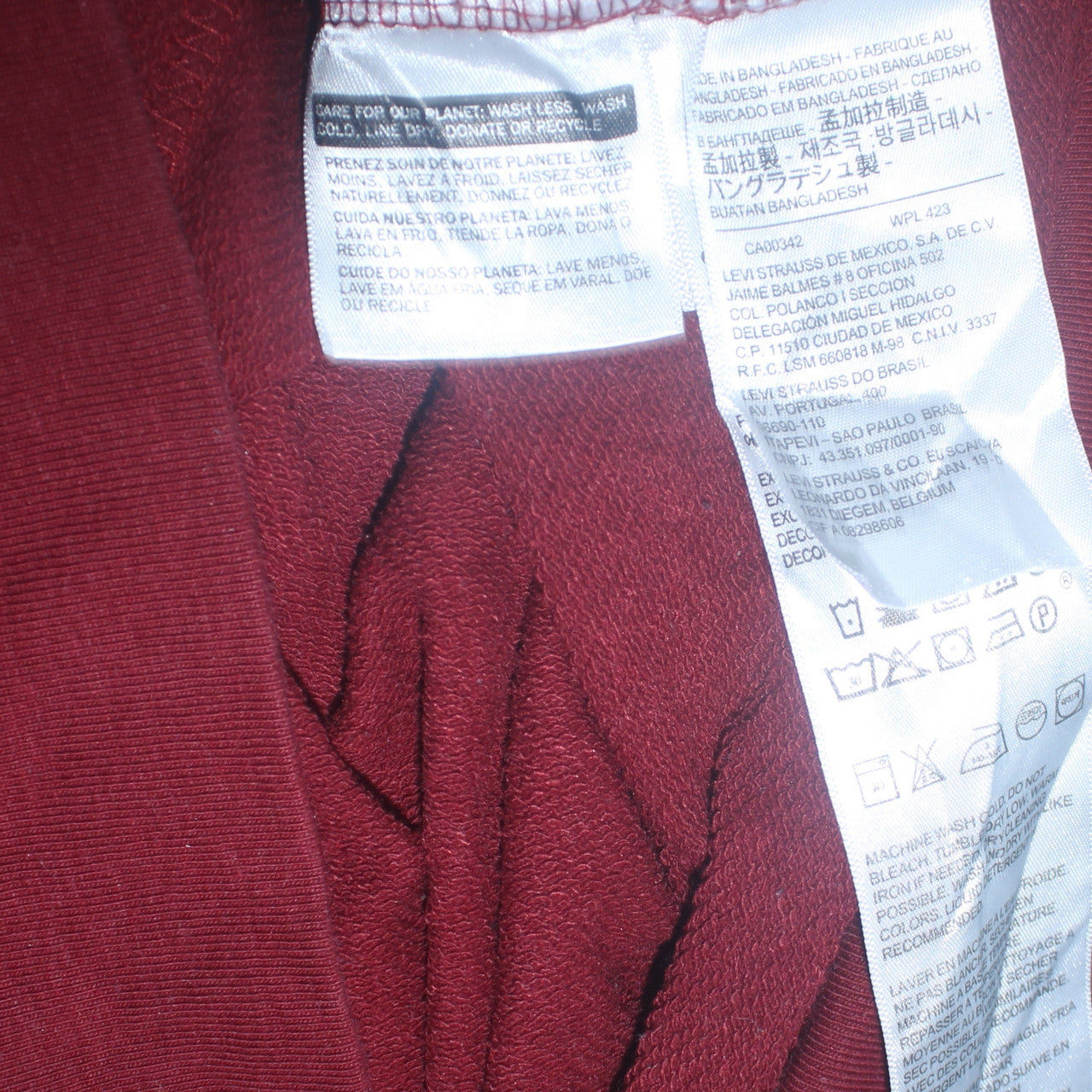 Levi's Women's Burgundy Pullover Hoodie XS Cotton Blend Casual