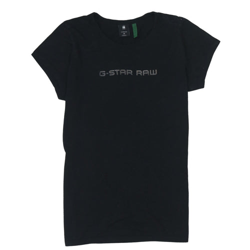 G-Star Raw Women's Black Cotton Crew Neck T-Shirt Size M