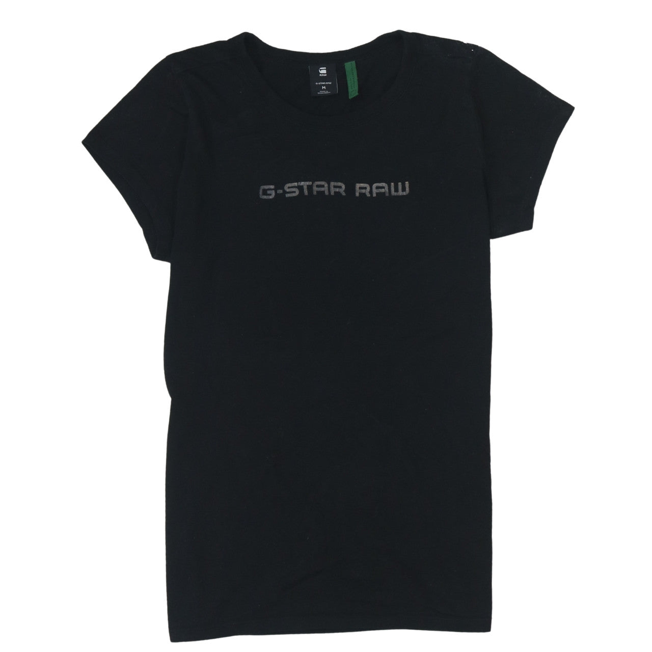 G-Star Raw Women's Black Cotton Crew Neck T-Shirt Size M