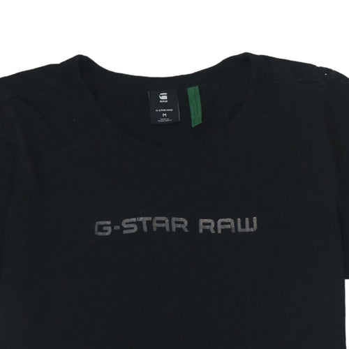 G-Star Raw Women's Black Cotton Crew Neck T-Shirt Size M