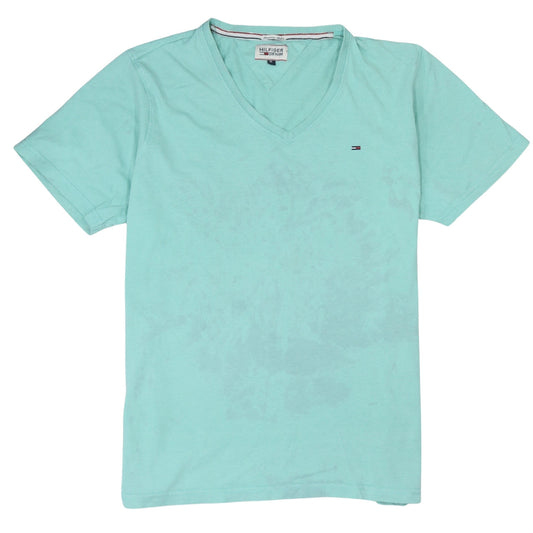 Tommy Hilfiger Men's Green V-Neck Cotton T-Shirt XL