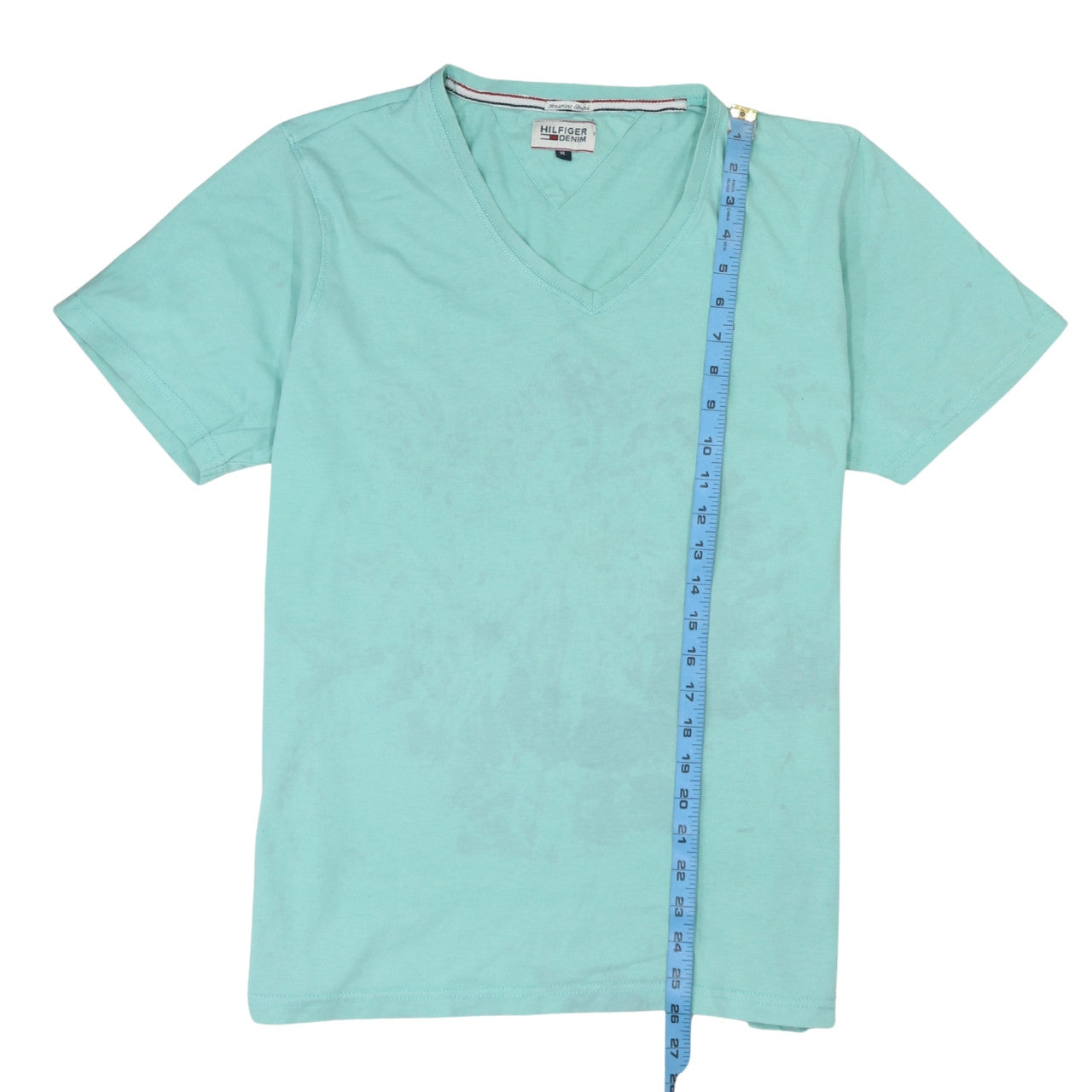 Tommy Hilfiger Men's Green V-Neck Cotton T-Shirt XL