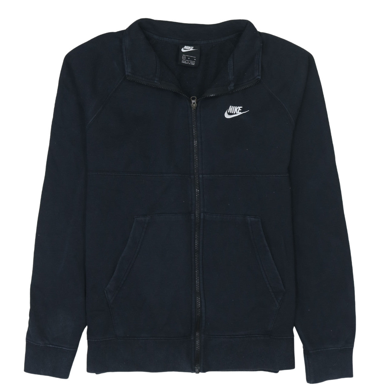 Nike Men's Black Medium Full Zip Track Jacket Cotton Blend