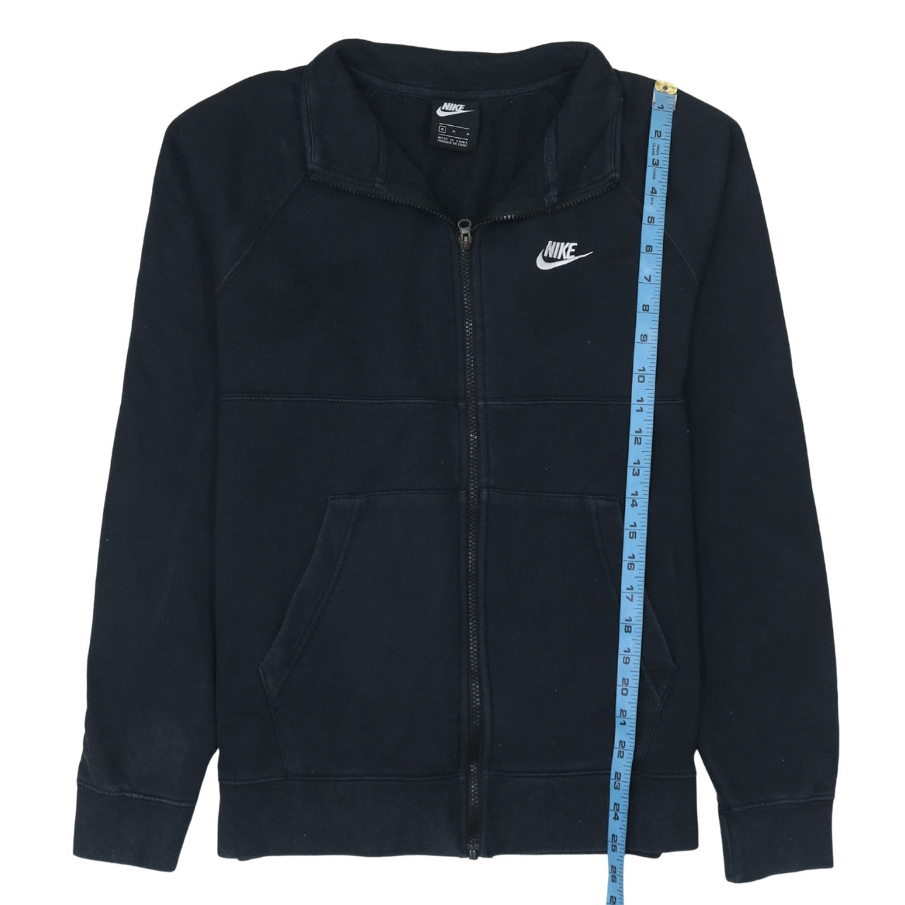 Nike Men's Black Medium Full Zip Track Jacket Cotton Blend