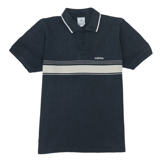 Adidas Men's Blue Striped Polo Shirt Size M Regular Fit