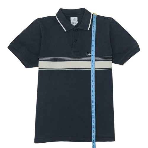 Adidas Men's Blue Striped Polo Shirt Size M Regular Fit