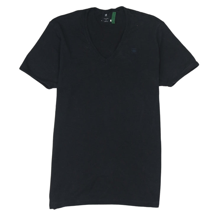 G-Star RAW Men's Black V-Neck Cotton T-Shirt Size M