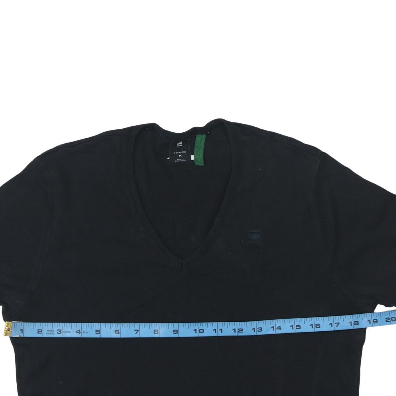 G-Star RAW Men's Black V-Neck Cotton T-Shirt Size M