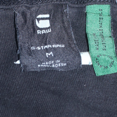G-Star RAW Men's Black V-Neck Cotton T-Shirt Size M