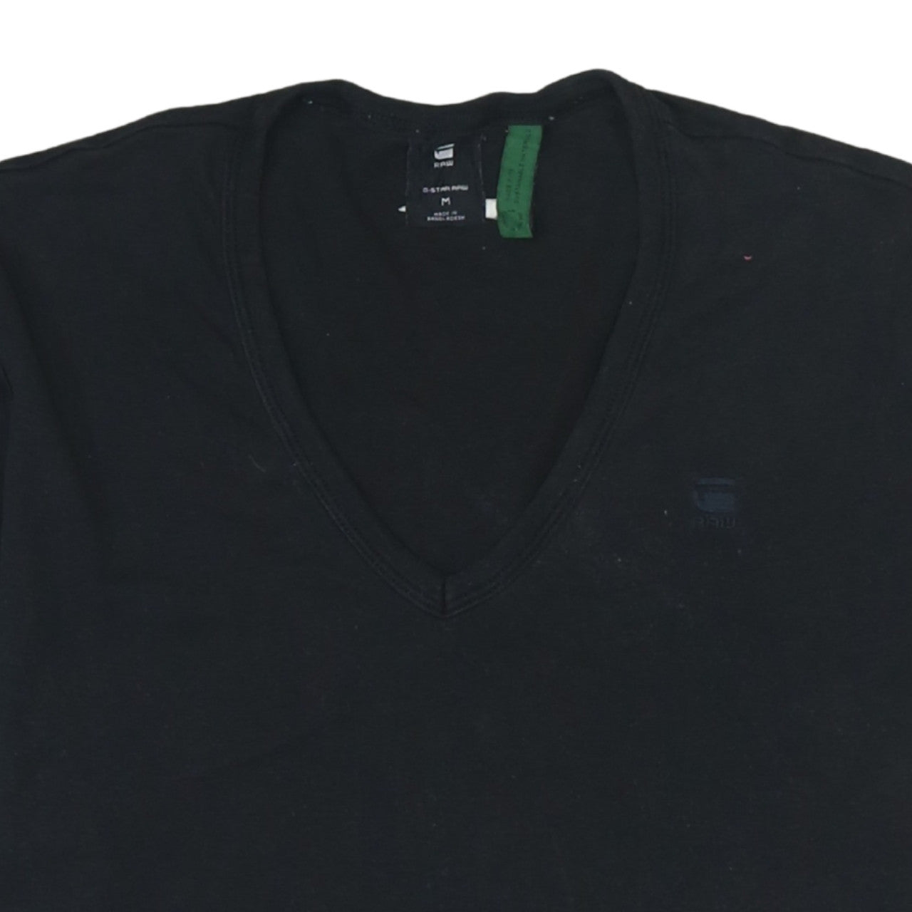 G-Star RAW Men's Black V-Neck Cotton T-Shirt Size M