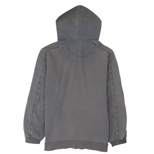 Diesel Men's Grey Full Zip Hoodie Size L Logo Cotton Blend