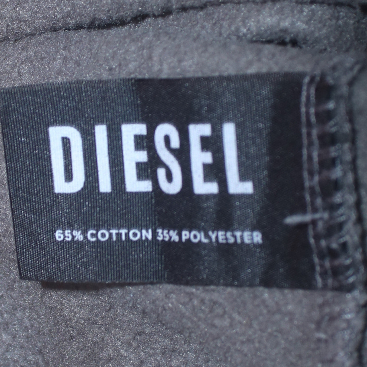 Diesel Men's Grey Full Zip Hoodie Size L Logo Cotton Blend