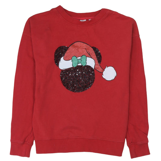 Next Disney Red Minnie Mouse Christmas Pullover Sweatshirt Women M