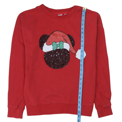 Next Disney Red Minnie Mouse Christmas Pullover Sweatshirt Women M