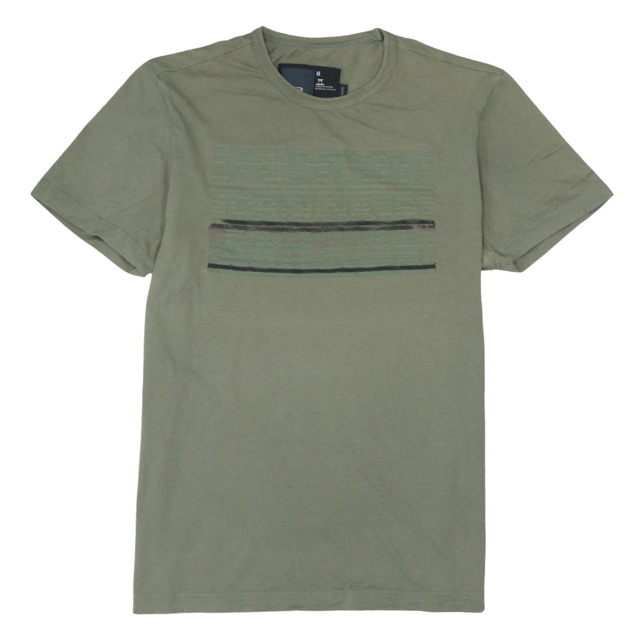 G-Star Men’s Green Graphic Print Cotton Crew Neck T-Shirt Size M
