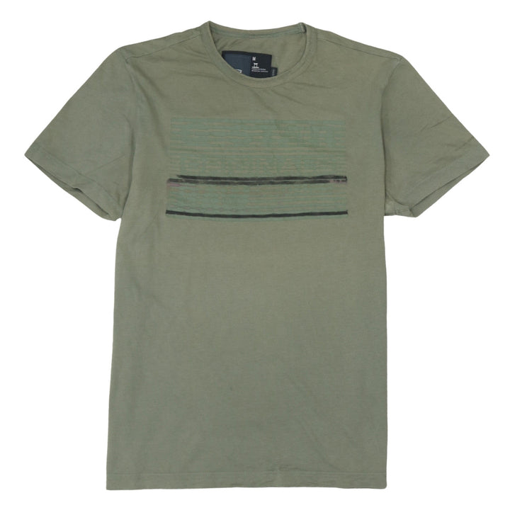 G-Star Men’s Green Graphic Print Cotton Crew Neck T-Shirt Size M