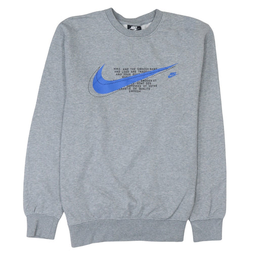 Nike Men's Grey Graphic Logo Pullover Sweatshirt Size S