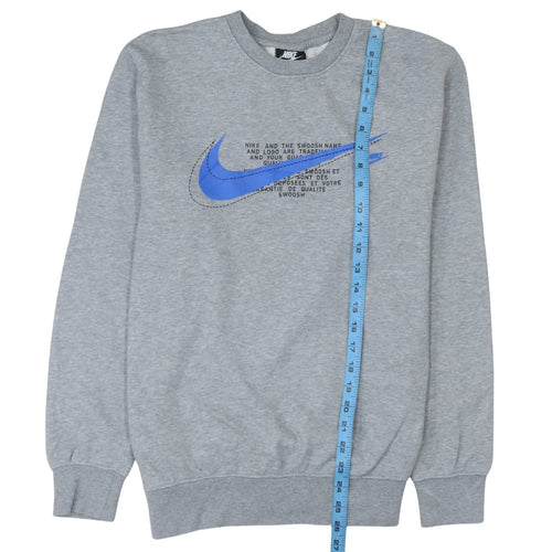 Nike Men's Grey Graphic Logo Pullover Sweatshirt Size S