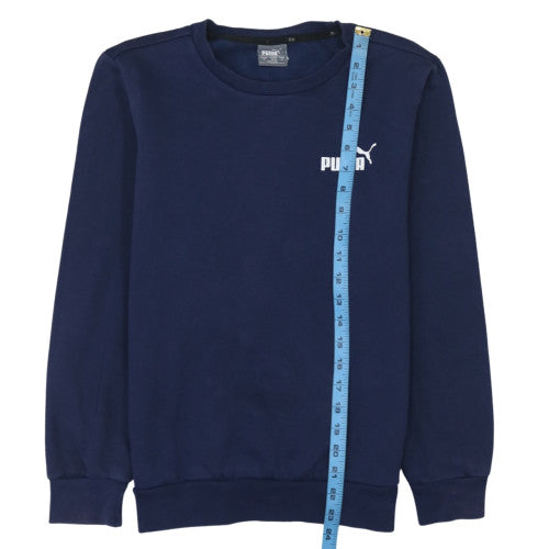 Puma Men's Blue Crew Neck Pullover Sweatshirt XS Regular Fit