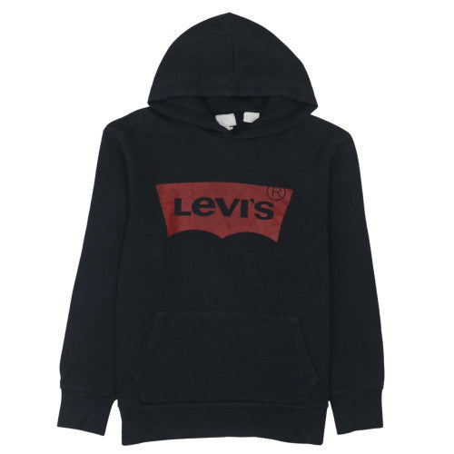 Levi's Teens Black Pullover Hoodie M Regular Fit Logo Fleece