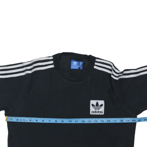 Adidas Men's Black Crew Neck Long Sleeve Pullover Sweatshirt M